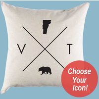 Vermont Vt Home State Canvas Kissen Oder Kissenbezug von SevenMilesPerSecond