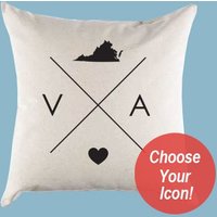 Virginia Kissen Va Home State Canvas Oder Kissenbezug von SevenMilesPerSecond