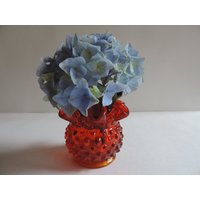 Fenton Amberina Vase Hobnail Opalescent Tangerine 60's Vintage Glass Home Decor von SevenSeven52Vintage