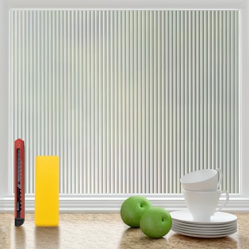 Sevenpers Fensterfolie Selbsthaftend Blickdicht Sichtschutzfolie mit Cuttermesser und Rakel,Milchglasfolie ohne Klebstoff Anti-UV Folie Fenster für Zuhause Büro 44,5 x 200 cm von Sevenpers