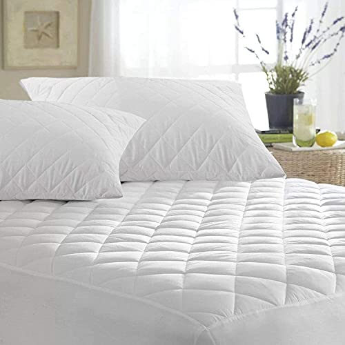 Gesteppter Matratzenschoner, Hotelqualität, ultraweich, extra tief, Spannbettlaken, atmungsaktiv, hypoallergen, Anti-Milben-Matratzenauflage, Doppel-, King-Size- und Super-King-Size-Bett von SeventhStitch