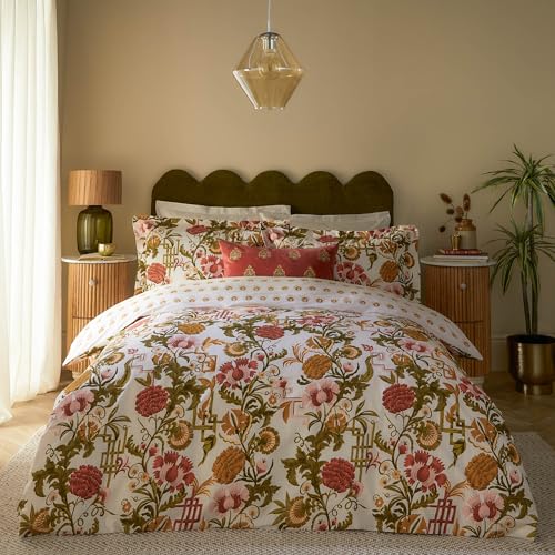 Seventy Three Ishana Wendebettwäsche-Set mit Blumenmuster – Russet – Super King von Seventy Three