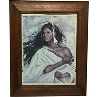 Vintage Pcross Alawa-sta-Chess Bild Mit Holzrahmen von Seventystore