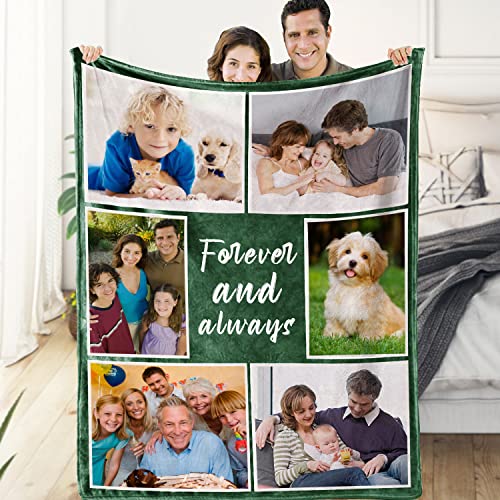 Sevenway Decke Personalisierte Fotodecke Personalisierte Baby-Foto-Geschenke für Mutter, Hund, Mädchen, Kind, Ehefrau, Geburtstag, Paar, Mutter, Mütter-SW4569-6*Photos-1 von Sevenway