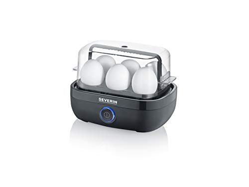 SEVERIN Eierkocher für 6 Eier, inkl. Messbecher mit Eierstecher, Eier Kocher mit Signalton nach Ende der Kochzeit, schwarz, ca. 420 W, EK 3165 von SEVERIN