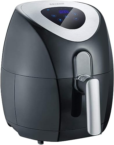 SEVERIN Heißluftfritteuse mit 6 Automatikprogrammen, Airfryer zum Frittieren ohne Fett, innovative Heißluft-Technologie für gesundes Frittieren, Schwarz/Edelstahl, FR 2430 von SEVERIN