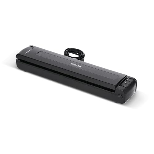 SEVERIN Kompakt Vakuumiergerät inkl. 5 Vakuumbeutel (20x30 cm), vollautomatisches Vakuumieren und Verschweißen, Kunststoff, schwarz, FS 3601 von SEVERIN