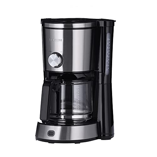 SEVERIN Kaffeemaschine "TypeSwitch" mit Glaskanne, AromaSwitch zur Wahl zwischen 2 Brühprofilen, Kaffeeautomat für bis zu 10 Tassen, 1.000W, Edelstahl-gebürstet-schwarz, KA 4825, 34 von SEVERIN