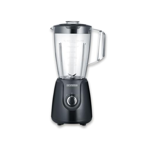 SEVERIN Standmixer mit 1,5 L Mixbehälter aus Tritan, Mixer mit 2 Stufen und Pulse-Funktion, leistungsstarker Küchenmixer mit Edelstahlmesser, 600 W, Schwarz, SM 3707 von SEVERIN