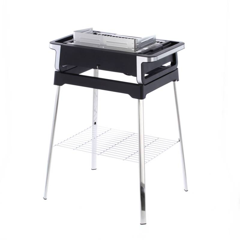 Severin 8117 Elektro Grill 2 Grillzonen Schwarz Silber Gartengrill Standgrill B-Ware von Severin