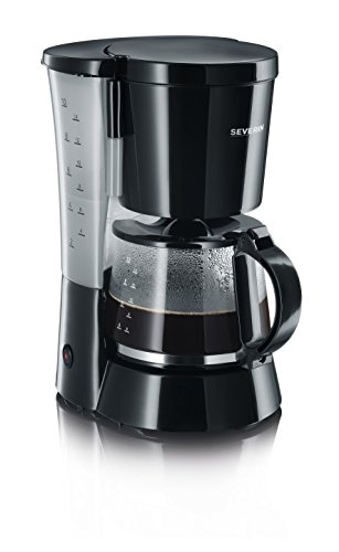 SEVERIN Filterkaffeemaschine mit Glaskanne, Kaffeemaschine für bis zu 10 Tassen je Kanne, für aromatischen Kaffeegenuss, einfache Bedienung, mit Warmhalteplatte, Schwarz, KA 4479 von SEVERIN