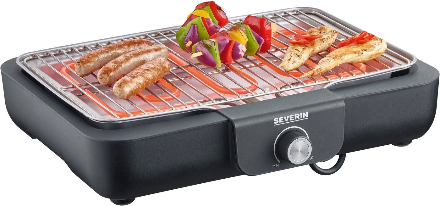 Severin Tischgrill PG 8554 mit Grillrost, 2300 W, Schnelle Aufheizzeiten bei einer Leistung von 2.300 W von Severin