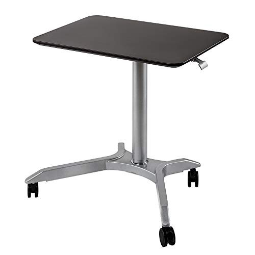 Seville Classics Airlift XL 71 cm pneumatisch mobiler Steh-Sitz (68,8 bis 106,4 cm H), espresso Höhenverstellbarer Tisch, Aluminium, 71 x 50 cm von Seville Classics