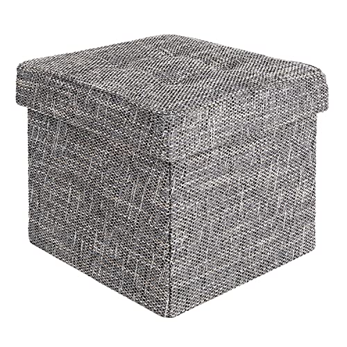 Seville Classics Faltbare Aufbewahrungsbox Ottomane Fußstütze Spielzeugkiste Couchtisch Truhe Sitzhocker, Textil, Tweed grau, 40x40x40cm Seville Classics Faltbare Aufbewahrungsbox Ottomane Fußstütze Spielzeugkiste Couchtisch Truhe Sitzhocker, Textil, Tweed grau, 40x40x40cm von Seville Classics