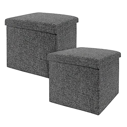 Seville Classics Faltbarer Sitzhocker mit Stauraum (2er-Set), 40 x 40 x 40 cm von Seville Classics