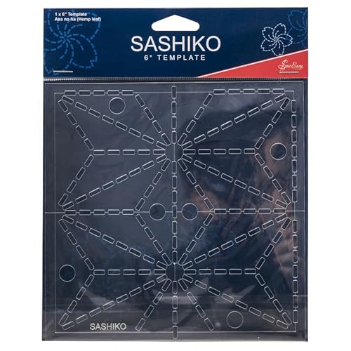 Sew Easy Sashiko Stickereivorlage 15,2 x 15,2 cm, Asa No Ha (Hanfblatt) von Sew Easy