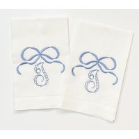 Leinen Geschirrtuch Mit Monogramm Gestickte Schleife von SewAmeliaIsland