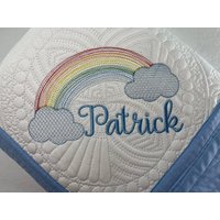 Baby Quilt, Mädchen Regenbogen Personalisierte Quilt Decke von SewCuteBabyQuiltsUS