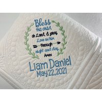 "Erbstück Baby Quilt, Personalisierte "Bless Dieses Kind" Erbstück Babydecke, Baby-Andenken Geschenk, Religiöses Geschenk." von SewCuteBabyQuiltsUS