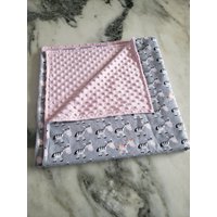 Zebra Zu Kuscheln, Flanell Und Minky Dot-Baby-Decke Bereit Versenden von SewEnviousCreations