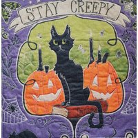 Gruseliges Altartuch Mit Katze Und Kürbismotiv/ Tischmitte/ Tarottuch/Halloween Tuch/ Textilkunst/ Wandbehang/ Tischdekoration Gruseliges Altartuch Mit Katze Und Kürbismotiv/ Tischmitte/ Tarottuch/Halloween Tuch/ Textilkunst/ Wandbehang/ Tischdekoration von SewIntuitivebyRainey