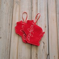Wisconsin State Nachbar Filz Ornament - Bestickt Wisconsin State Nachbar Filz Ornament - Bestickt von SewMuchMoreStore