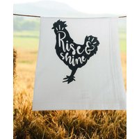 Rise & Shine Rooster Tee - Oder Mehlsacktuch Aus 100% Baumwolle von SewUsefulStudios