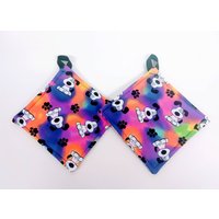 Tie Dye Hündchen Topflappen Oder Set Mit Schlaufe Zum Aufhängen von SewUsefulStudios