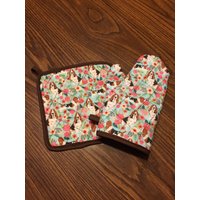 Basset Hound Isoliert/Gesteppt Topfhalter Und Ofen-Mitt Set/Individuell von Sewmanydeals