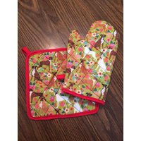 Floral Boxer Isoliert/Quilted Topfhalter Und Ofen Mitt Set von Sewmanydeals