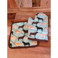 Labrador Retriever Topflappen Und Ofen Handschuh Satz/Individuelle, Gesteppt, Isoliert von Sewmanydeals