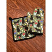 Schwarze Slabor Isoliert/Quilted Topfhalter Und Ofen Mitt Set von Sewmanydeals