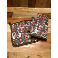 Windhund Isoliert/Gesteppt Topfhalter Und Ofen-Mitt-Set von Sewmanydeals