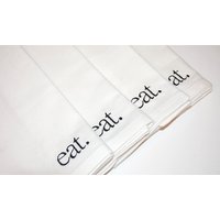 Bestickte Servietten Aus Baumwolle, 4Er Set "Eat' Design von Sewmuchfunstuff