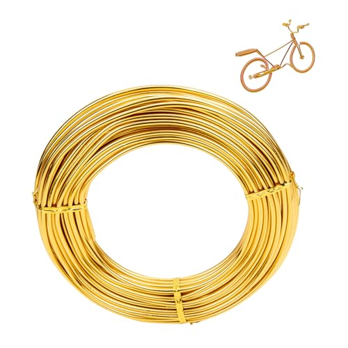 3mm x 10m basteldraht,aluminiumdraht,schmuckdraht,draht zum basteln,aluminium-draht,aluminium craft wire,bindedraht modellierdraht für dekoteile, DIY-skulpturen,kranzherstellung & bonsai-bäume-gold von Sewokon