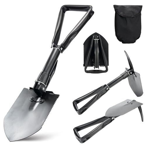 Klappspaten 58cm, Klappspaten Outdoor, klappspaten Bundeswehr, Klappschaufel, Camping Schaufel, Klappspaten Camping, klappspaten Bundeswehr original, Wird mit einem Kompass geliefert. von Sewokon