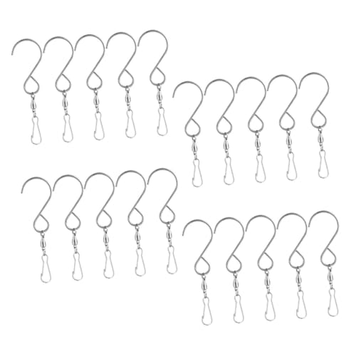 Sewroro 1 Satz Drehbare Haken Für Windspiele Rotation Rostfrei Robuste Tragfähigkeit Installieren Entfernen Für Garten Und Zuhause 20 Stück von Sewroro