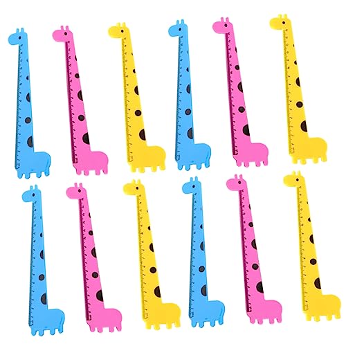 Sewroro 1 Satz Giraffe Lineale Aus Multifunktionale Praktische Messwerkzeuge Für Schule Und Zuhause Für Junge Mädchen Und Kreative Projekte Zufällige Farbe 12 Stück von Sewroro