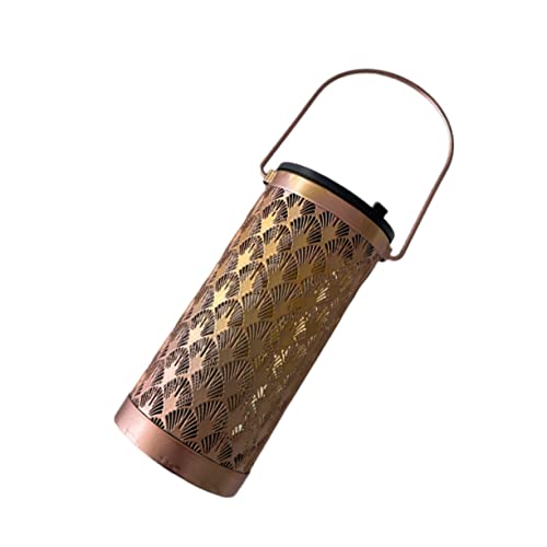 Sewroro 1 Stück Hängende Solarlampe Eisen mit Hohlem Design für Garten Außenbereich Rosegoldene LED Dekorationslampe für Stimmungsvolle Beleuchtung und Einzigartige Lichtmuster von Sewroro