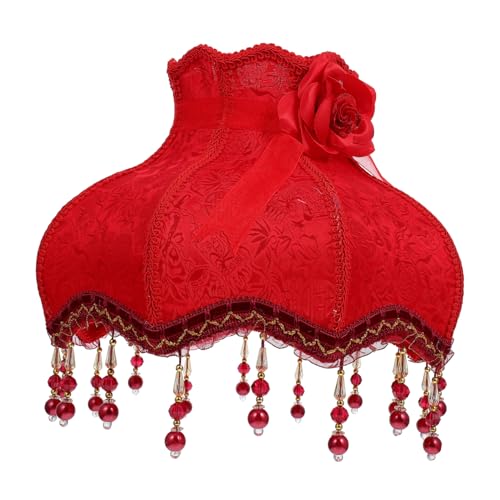 Sewroro 1 Stück Retro Lampenschirm Hochwertigem Stoff Elegante Tisch und Stehlampe für Gemütliche Innenräume Fassung Rot Zufälliger Stil für Wohnzimmer und Schlafzimmer von Sewroro