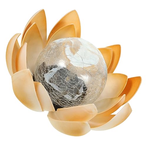 Sewroro 1 Stück Solar LED Licht für Garten und Rasen Wasserdichtes Energiesparendes Lotusblüten Design Gelb für Außenbereiche und Stimmungsvolle Abende von Sewroro