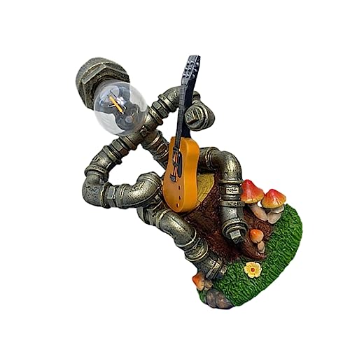 Sewroro 1 Stück Solarleuchte Robot Figur Kreative Garten Deko Hochwertige Resin Statue für Außenbereich Energiesparende Solartechnologie Lebendige und Stilvolle von Sewroro