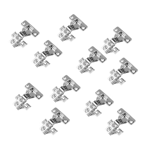 Sewroro 10 Sätze Edelstahl Hydraulische Möbelscharniere mit Dämpfung Soft Close für Küchenschränke Badezimmer Schranktüren Robust Geräuscharm Langlebig Geeignet für Schmale Seitenplatten von Sewroro