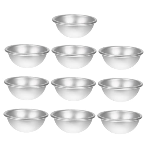 Sewroro 10 Stück Teiliges Aluminiumlegierung Halbkugel formset Glatt Polierte DIY Badekugel und Badebomben Formen Vielseitig für Badekugeln Pudding und Kuchen Einfache Reinigung von Sewroro
