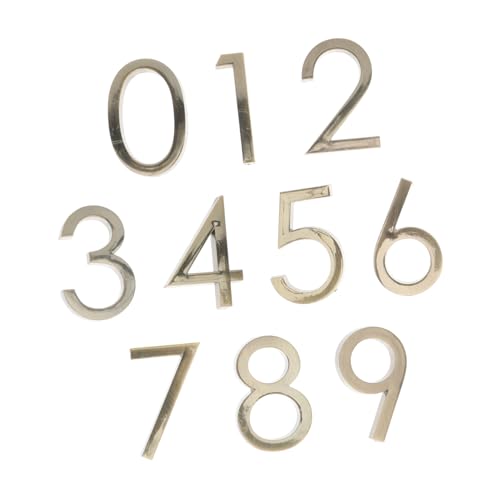 Sewroro 10 Stück Teiliges Metall Zahlen Türschild Selbstklebend aus Abs Resin Wetterfest Dekorativ für Haus Büro Briefkasten Einfache Montage ohne Bohren Stilvolles Vintage Design von Sewroro