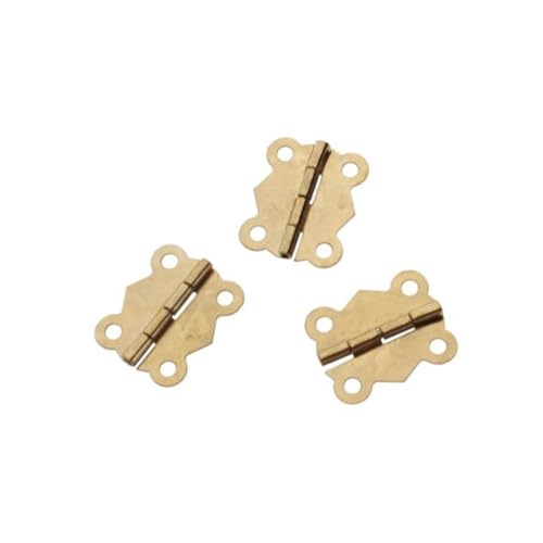Sewroro 10 Stück Teiliges Mini Eisenscharniere Gelb Robust für Schmuckkästen Puppenhäuser Möbel Vielseitig Einsetzbar Langlebig für Möbelreparatur und DIY Projekte von Sewroro