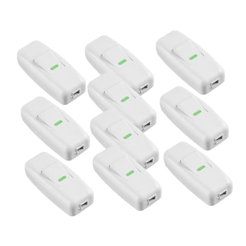 Sewroro 10 Stück Teiliges Praktischer Kleiner Inline Schalter für Lampenkabel Bequemer Wippschalter für Nachttischlampe Langlebiger Elektrischer Kabelschalter mit Hoher Leistung Einfache von Sewroro