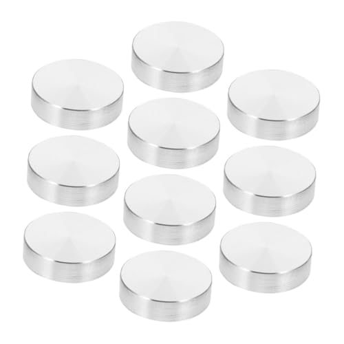 Sewroro 10 Stück Teiliges Runde Aluminium Scheiben Gewinde Metallische Adapterplatten für Glas Tischplatten Möbelzubehör für Couchtisch Vitrine und Drehbare Möbelunterstützung von Sewroro
