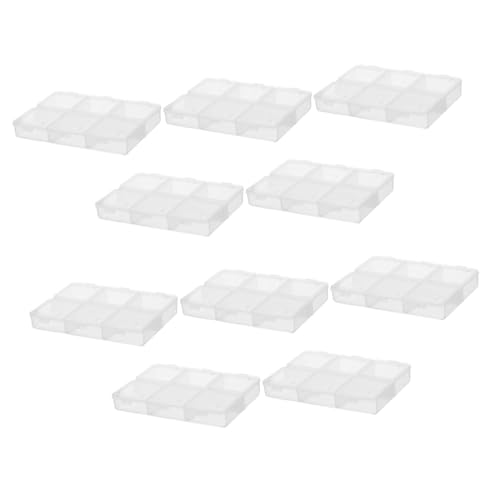 Sewroro 10 Stück Teiliges Sortierbox Transparenten Fächern Kunststoff-aufbewahrungsbox mit Verstellbaren Trennern Vielseitiger Organizer für DIY Schmuck Bastelperlen und Kleine von Sewroro