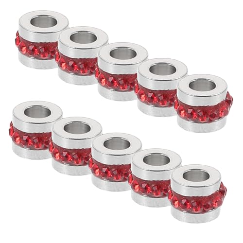 Sewroro 10 Stück Teiliges Spacer Beads aus Edelstahl mit Strass Rote Zwischenperlen für Schmuckherstellung Geeignet für DIY Halsketten und Armbänder Langlebige und Modische Schmuckzubehör Sewroro 10 Stück Teiliges Spacer Beads aus Edelstahl mit Strass Rote Zwischenperlen für Schmuckherstellung Geeignet für DIY Halsketten und Armbänder Langlebige und Modische Schmuckzubehör von Sewroro